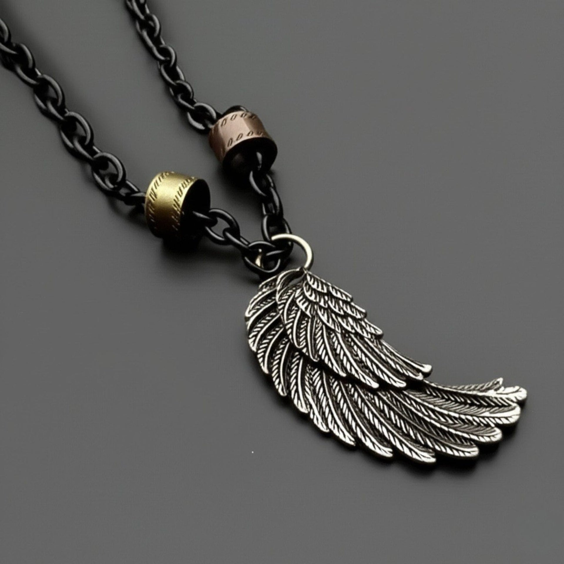 THE MEN THING SS Pendant/ Necklace VALKYRIE WING - Pure Titanium Steel Pendant with 27inch Chain for Men & Boys