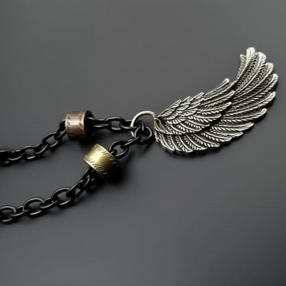 THE MEN THING SS Pendant/ Necklace VALKYRIE WING - Pure Titanium Steel Pendant with 27inch Chain for Men & Boys