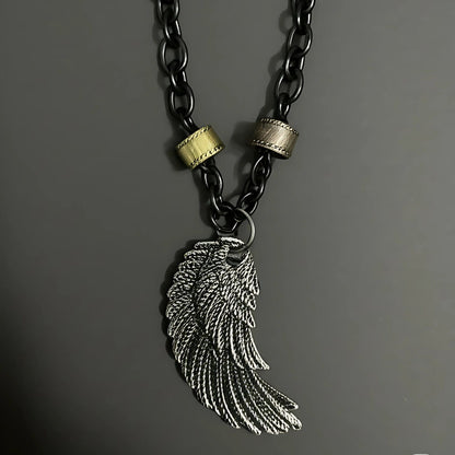 THE MEN THING SS Pendant/ Necklace VALKYRIE WING - Pure Titanium Steel Pendant with 27inch Chain for Men & Boys