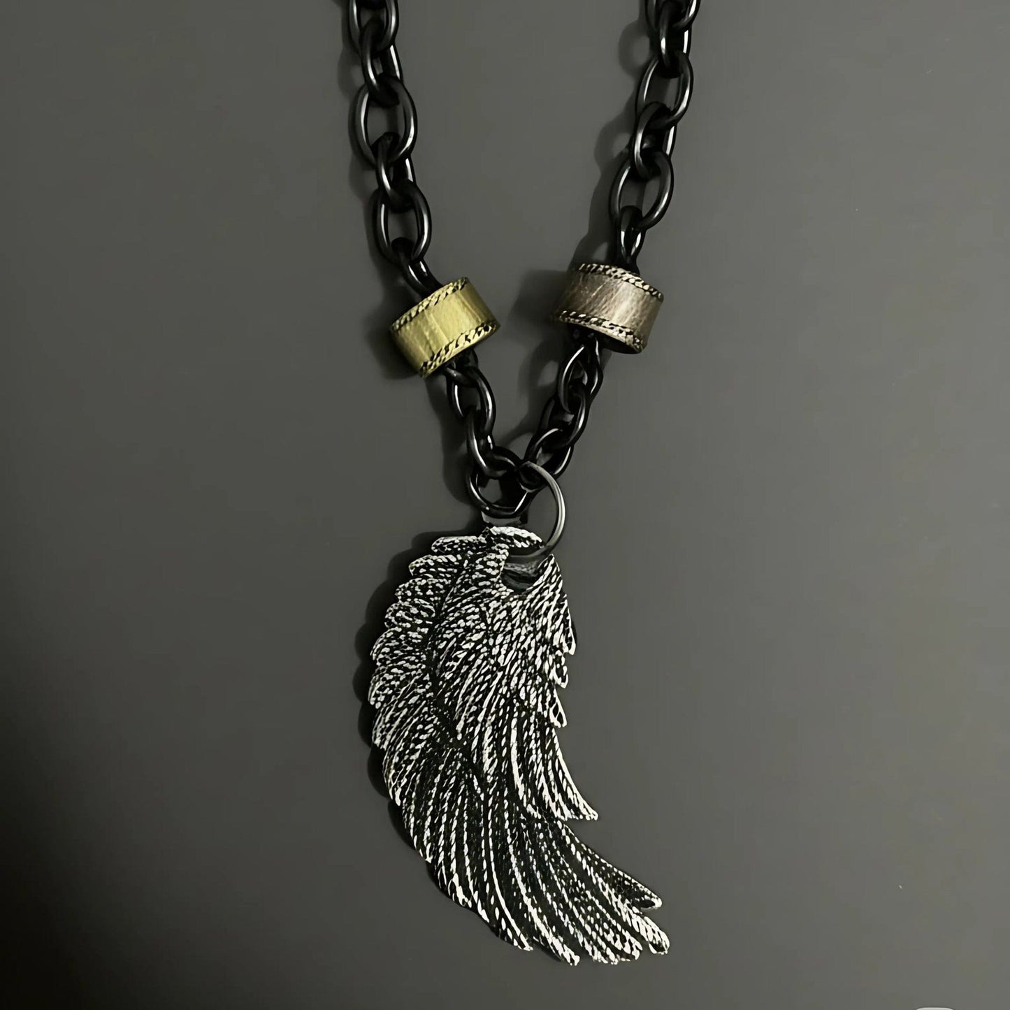 THE MEN THING SS Pendant/ Necklace VALKYRIE WING - Pure Titanium Steel Pendant with 27inch Chain for Men & Boys