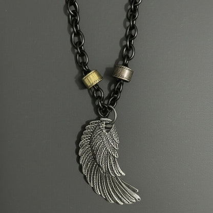 THE MEN THING SS Pendant/ Necklace VALKYRIE WING - Pure Titanium Steel Pendant with 27inch Chain for Men & Boys