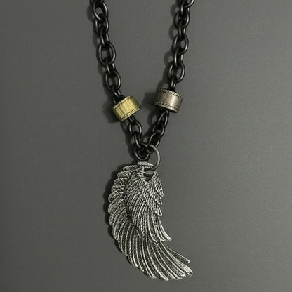THE MEN THING SS Pendant/ Necklace VALKYRIE WING - Pure Titanium Steel Pendant with 27inch Chain for Men & Boys