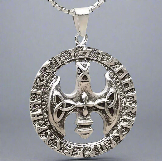 THE MEN THING SS Pendant/ Necklace VINTAGE AXE -  Alloy Pendant with Stainless Steel 24inch Round Box Chain, European trending Style for Men & Boy