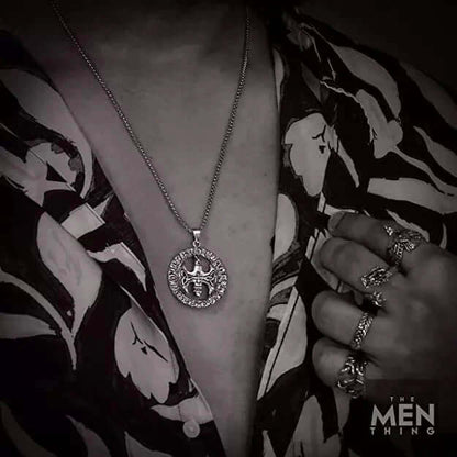 THE MEN THING SS Pendant/ Necklace VINTAGE AXE -  Alloy Pendant with Stainless Steel 24inch Round Box Chain, European trending Style for Men & Boy