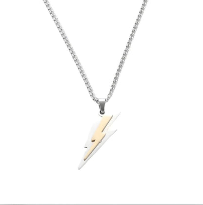 THE MEN THING SS Pendant/ Necklace VOLTSTRIKE GOLD  - Pure Stainless Steel 24inch Chain for Men, European trending Style for Men & Boy