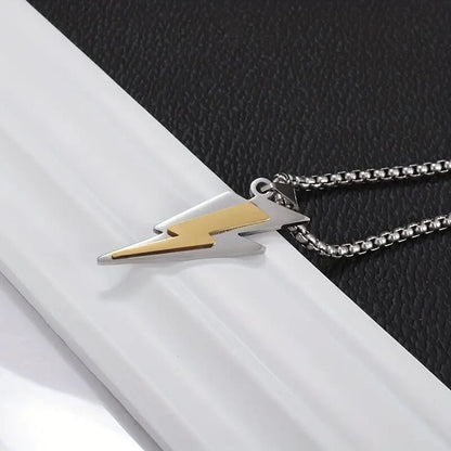 THE MEN THING SS Pendant/ Necklace VOLTSTRIKE GOLD  - Pure Stainless Steel 24inch Chain for Men, European trending Style for Men & Boy