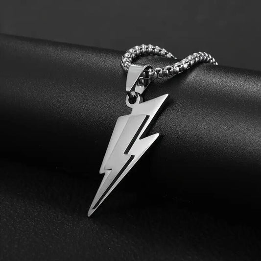 THE MEN THING SS Pendant/ Necklace VOLTSTRIKE SILVER  - Pure Stainless Steel 24inch Chain for Men, European trending Style for Men & Boy