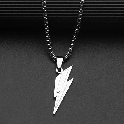 THE MEN THING SS Pendant/ Necklace VOLTSTRIKE SILVER  - Pure Stainless Steel 24inch Chain for Men, European trending Style for Men & Boy