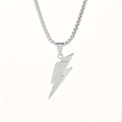 THE MEN THING SS Pendant/ Necklace VOLTSTRIKE SILVER  - Pure Stainless Steel 24inch Chain for Men, European trending Style for Men & Boy
