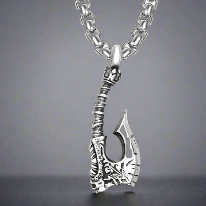 THE MEN THING SS Pendant/ Necklace WARRIOR AXE -  Alloy Pendant with Stainless Steel  24inch Round Box Chain, European trending Style for Men & Boy
