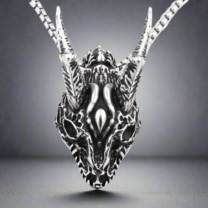 THE MEN THING SS Pendant/ Necklace WARRIOR HORN - Alloy Pendant with Pure Stainless Steel 24inch Round Box Chain, American trending Style for Men & Boy