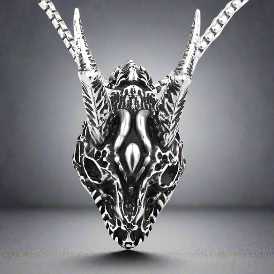 THE MEN THING SS Pendant/ Necklace WARRIOR HORN - Alloy Pendant with Pure Stainless Steel 24inch Round Box Chain, American trending Style for Men & Boy