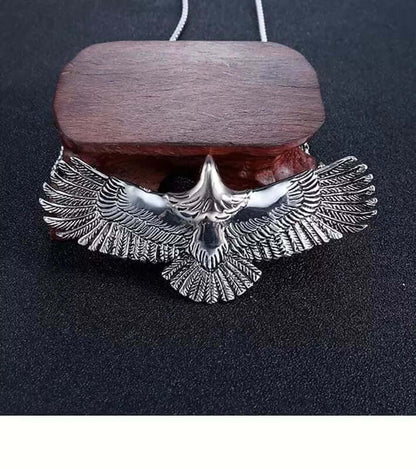 THE MEN THING SS Pendant/ Necklace WINGSPAN -  Alloy Pendant with Pure Stainless Steel 24inch Chain for Men, European trending Style - Round Box Chain