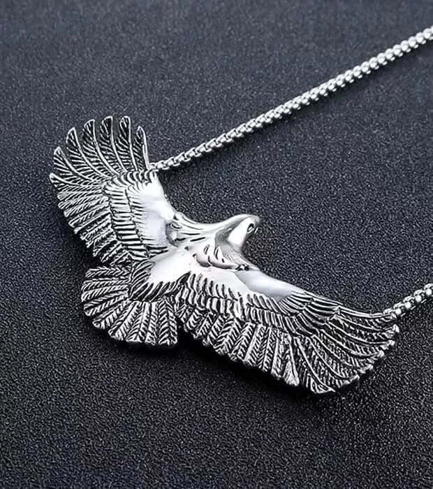 THE MEN THING SS Pendant/ Necklace WINGSPAN -  Alloy Pendant with Pure Stainless Steel 24inch Chain for Men, European trending Style - Round Box Chain