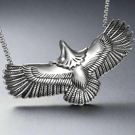 THE MEN THING SS Pendant/ Necklace WINGSPAN -  Alloy Pendant with Pure Stainless Steel 24inch Chain for Men, European trending Style - Round Box Chain
