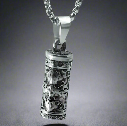 THE MEN THING SS Pendant/ Necklace ZEN-CYLINDER - Alloy Pendant with Pure Stainless Steel 24inch Round Box Chain, European trending Style for Men & Boys