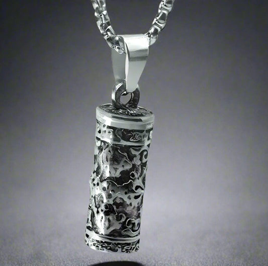 THE MEN THING SS Pendant/ Necklace ZEN-CYLINDER - Alloy Pendant with Pure Stainless Steel 24inch Round Box Chain, European trending Style for Men & Boys