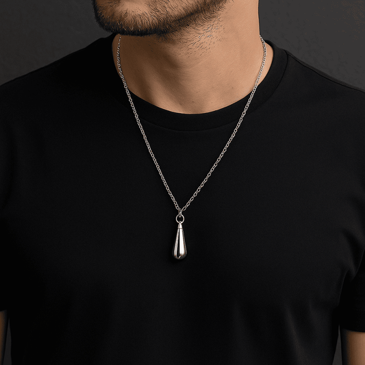 THE MEN THING SS Pendant with Chain NOBLE ARC - 24inch Pure Stainless Steel Round box Chain for Men, European trending Style for Men & Boy
