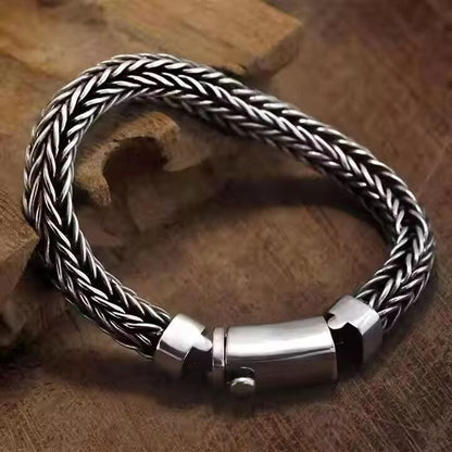 THE MEN THING Steel Bracelets AEROGRIP BRACELET - 12mm Pure Stainless Steel Bracelet, Biker Punk Style Bracelet for Men & Boy (8 inch)