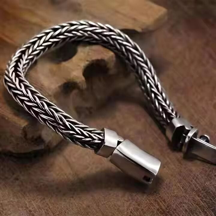 THE MEN THING Steel Bracelets AEROGRIP BRACELET - 12mm Pure Stainless Steel Bracelet, Biker Punk Style Bracelet for Men & Boy (8 inch)