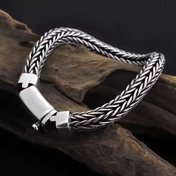 THE MEN THING Steel Bracelets AEROGRIP BRACELET - 12mm Pure Stainless Steel Bracelet, Biker Punk Style Bracelet for Men & Boy (8 inch)