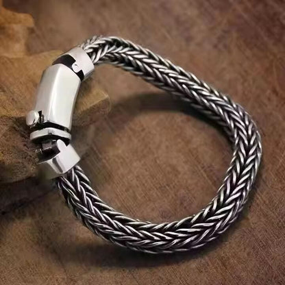 THE MEN THING Steel Bracelets AEROGRIP BRACELET - 12mm Pure Stainless Steel Bracelet, Biker Punk Style Bracelet for Men & Boy (8 inch)