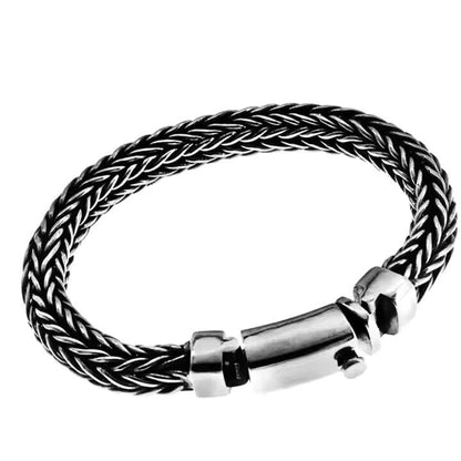 THE MEN THING Steel Bracelets AEROGRIP BRACELET - 12mm Pure Stainless Steel Bracelet, Biker Punk Style Bracelet for Men & Boy (8 inch)