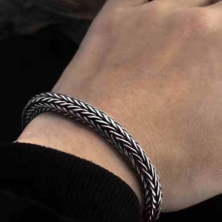 THE MEN THING Steel Bracelets AEROGRIP BRACELET - 12mm Pure Stainless Steel Bracelet, Biker Punk Style Bracelet for Men & Boy (8 inch)