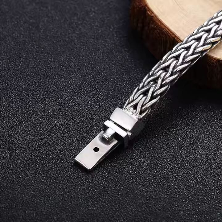 THE MEN THING Steel Bracelets AEROGRIP BRACELET - 12mm Pure Stainless Steel Bracelet, Biker Punk Style Bracelet for Men & Boy (8 inch)