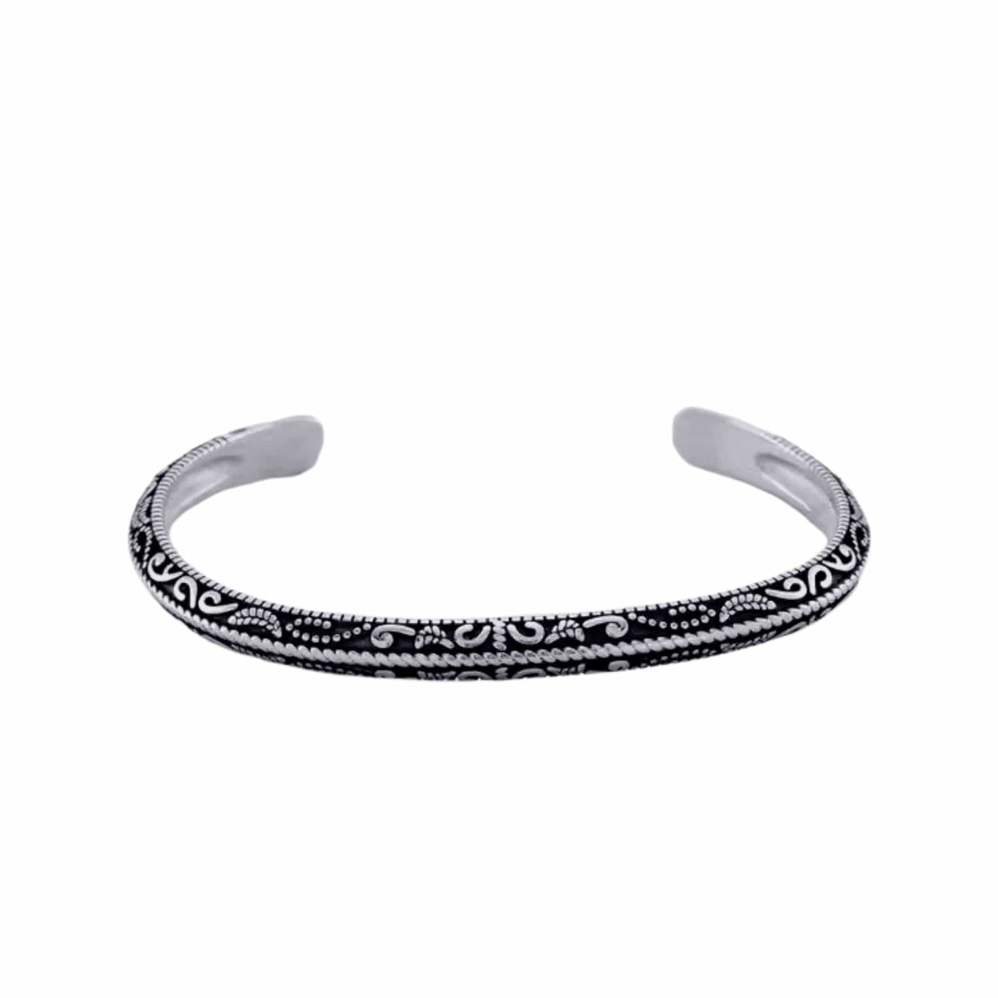 THE MEN THING Steel Bracelets BERSERKER EDGE - Pure Stainless Steel Open Bangle Bracelet (Adjustable) for Men & Boys