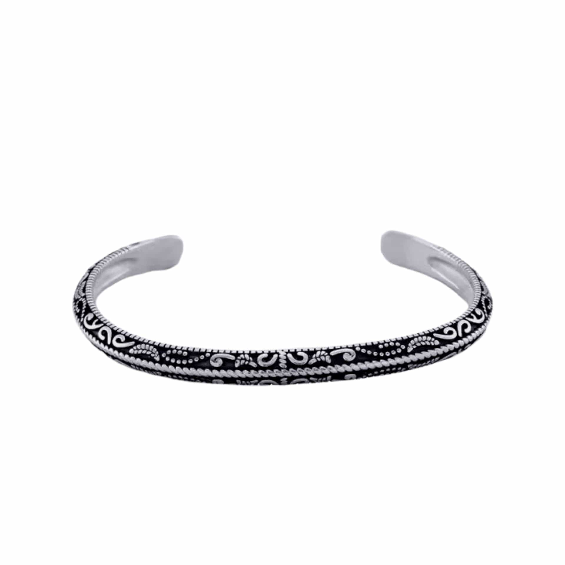 THE MEN THING Steel Bracelets BERSERKER EDGE - Pure Stainless Steel Open Bangle Bracelet (Adjustable) for Men & Boys