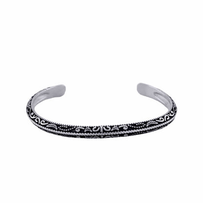 THE MEN THING Steel Bracelets BERSERKER EDGE - Pure Stainless Steel Open Bangle Bracelet (Adjustable) for Men & Boys