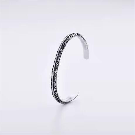 THE MEN THING Steel Bracelets BERSERKER EDGE - Pure Stainless Steel Open Bangle Bracelet (Adjustable) for Men & Boys