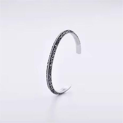THE MEN THING Steel Bracelets BERSERKER EDGE - Pure Stainless Steel Open Bangle Bracelet (Adjustable) for Men & Boys