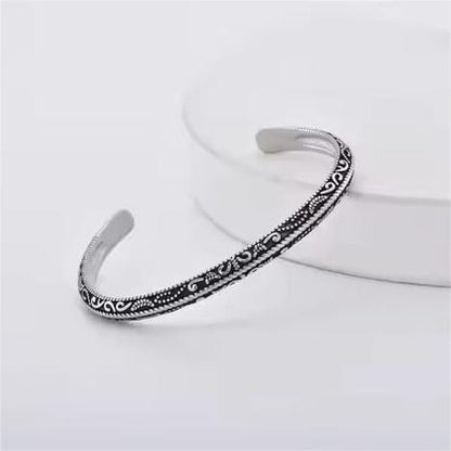THE MEN THING Steel Bracelets BERSERKER EDGE - Pure Stainless Steel Open Bangle Bracelet (Adjustable) for Men & Boys