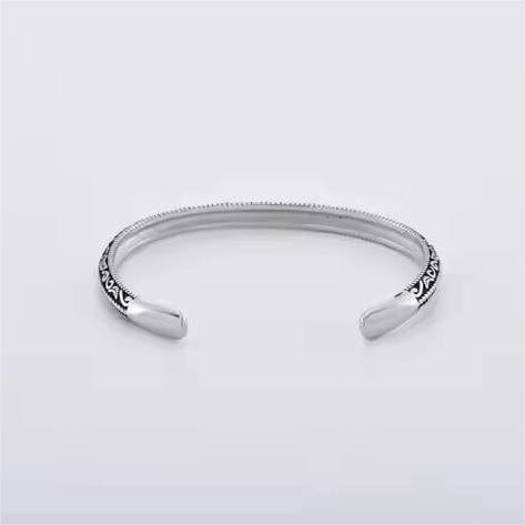 THE MEN THING Steel Bracelets BERSERKER EDGE - Pure Stainless Steel Open Bangle Bracelet (Adjustable) for Men & Boys