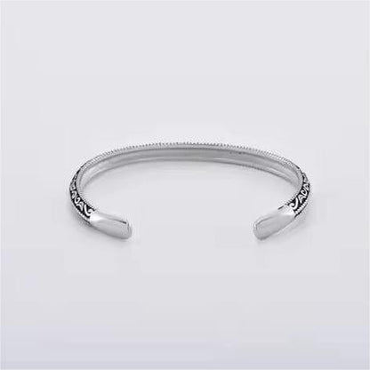 THE MEN THING Steel Bracelets BERSERKER EDGE - Pure Stainless Steel Open Bangle Bracelet (Adjustable) for Men & Boys