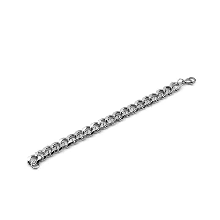 THE MEN THING Steel Bracelets CLASSIC CURB CHAIN BRACELET - 10m Pure Titanium Steel Bracelet with Magnetic Buckle for Men & Boy (8 inch)