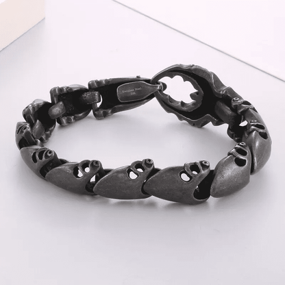THE MEN THING Steel Bracelets CRABCUFF - 22mm Pure Titanium Steel Bracelet,  Bracelet with hook buckle for Men & Boy (8inch)