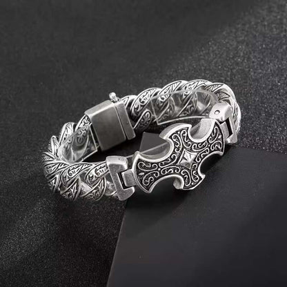 THE MEN THING Steel Bracelets CRUCIFIX - 18mm Pure Titanium Steel Bracelet, Bracelet with hook buckle for Men & Boy (8inch)