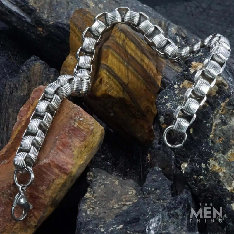 THE MEN THING Steel Bracelets CURVELINE - 6mm Stainless Steel Bracelet 7 inch for Men & Boy