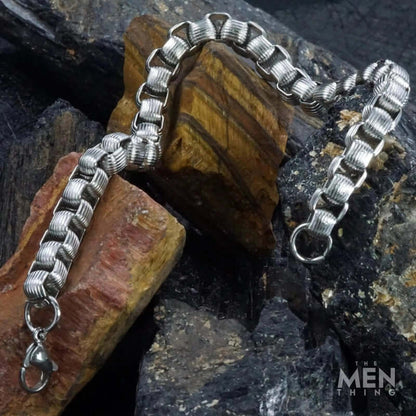 THE MEN THING Steel Bracelets CURVELINE - 6mm Stainless Steel Bracelet 7 inch for Men & Boy