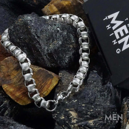 THE MEN THING Steel Bracelets CURVELINE - 6mm Stainless Steel Bracelet 7 inch for Men & Boy