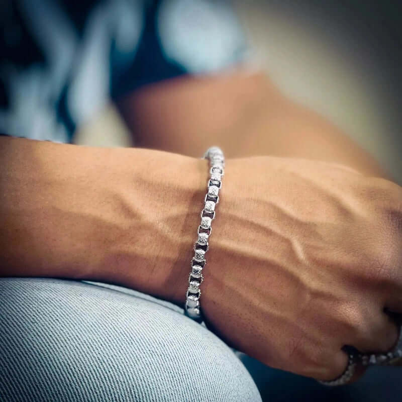 THE MEN THING Steel Bracelets DOMINEERING - Stainless Steel Bracelet, European trending Style  for Men & Boy (7mm - 7-8-9 inch)