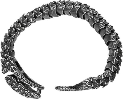 THE MEN THING Steel Bracelets DRACONIS - 14mm Pure Titanium Steel Bracelet, Bracelet with hook buckle for Men & Boy (8inch)