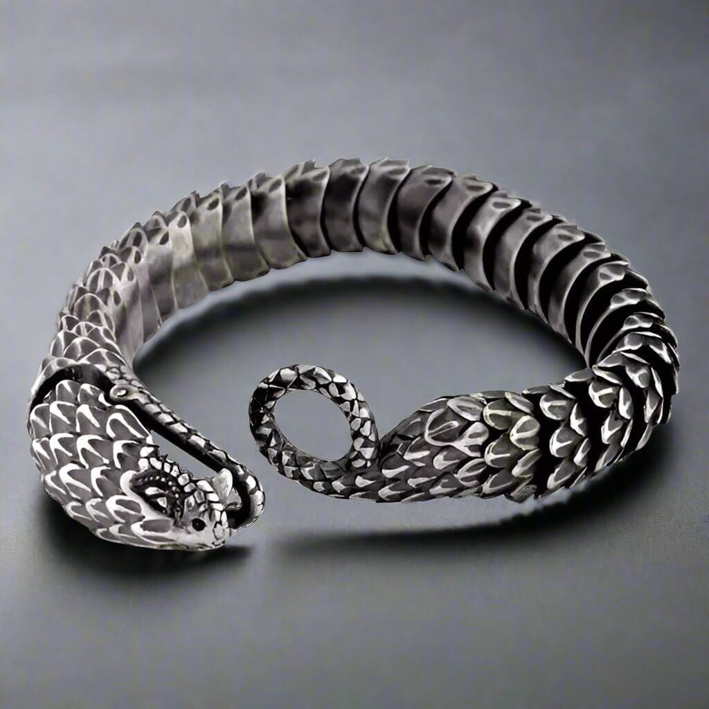 THE MEN THING Steel Bracelets DRACONIS - 14mm Pure Titanium Steel Bracelet, Bracelet with hook buckle for Men & Boy (8inch)