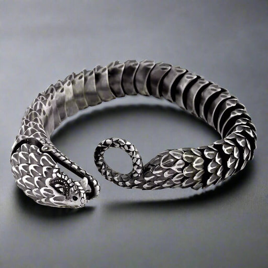 THE MEN THING Steel Bracelets DRACONIS - 14mm Pure Titanium Steel Bracelet, Bracelet with hook buckle for Men & Boy (8inch)