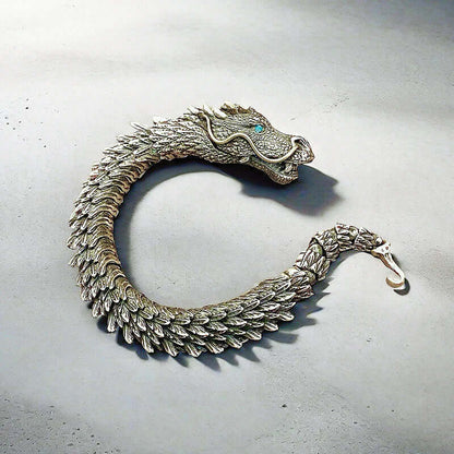 THE MEN THING Steel Bracelets DRAGON GOT  - "12"mm Pure Copper Bracelet with Hook Buckle for Men & Boys ("9" inch)