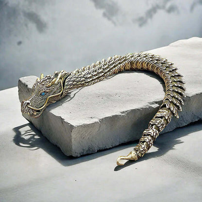 THE MEN THING Steel Bracelets DRAGON GOT  - "12"mm Pure Copper Bracelet with Hook Buckle for Men & Boys ("9" inch)