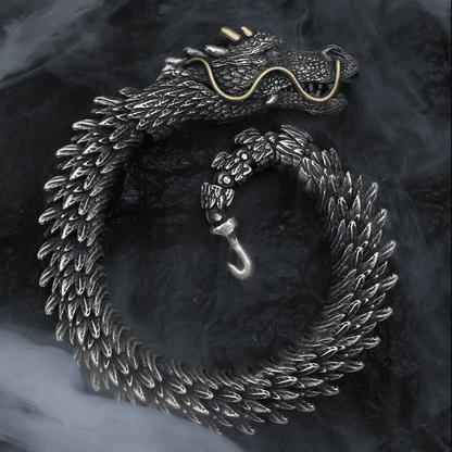 THE MEN THING Steel Bracelets DRAGON GOT  - "12"mm Pure Copper Bracelet with Hook Buckle for Men & Boys ("9" inch)